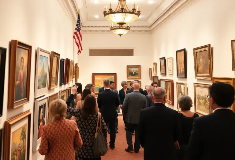 Artwork displayed at the U.S. Embassy in Qatar for cultural exchange