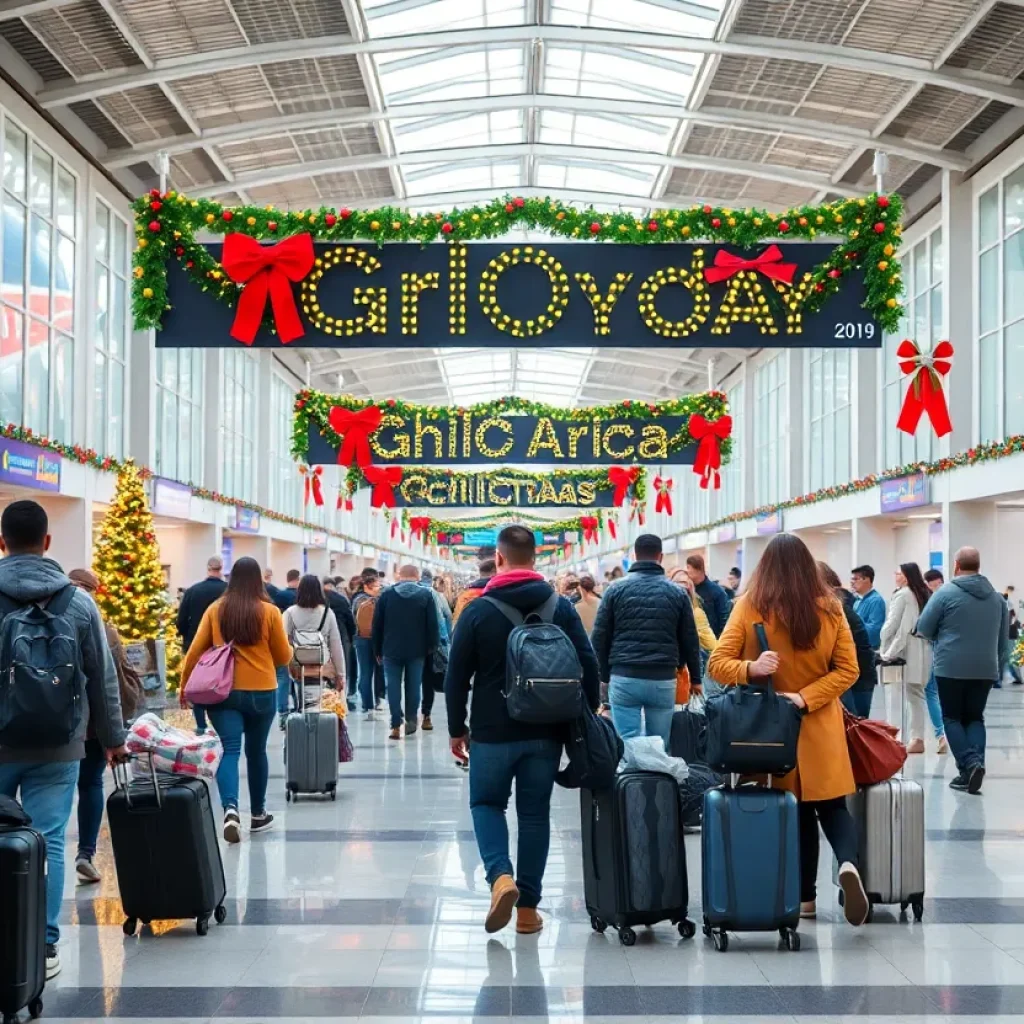 Travelers at Chattanooga Airport during holiday season