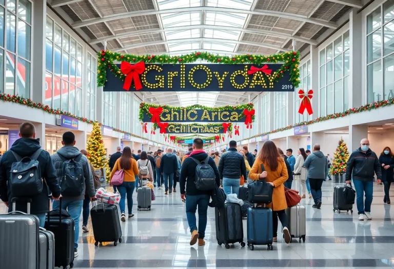 Travelers at Chattanooga Airport during holiday season