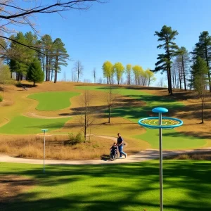 Disc golfers enjoying play at the new course in Chattanooga