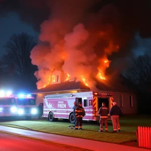 Firefighters battling an electrical fire at a residential home in Chattanooga.