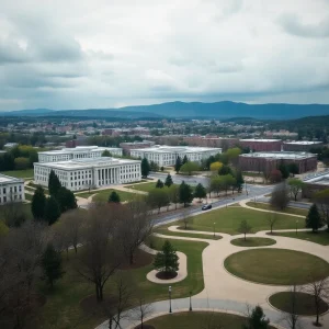 Scenic view of Chattanooga showing federal buildings and parks