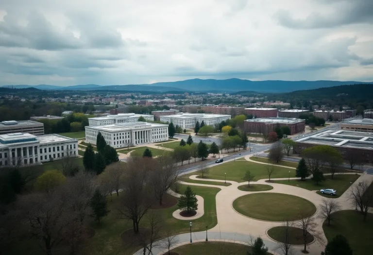 Scenic view of Chattanooga showing federal buildings and parks