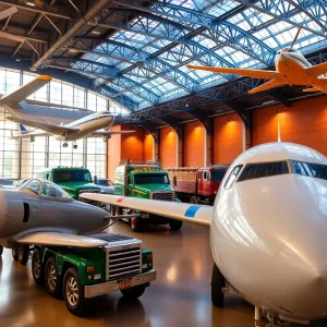 Exterior view of the new Chattanooga transportation museum under construction