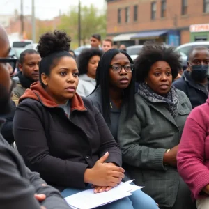 Residents of Chattanooga at a community meeting about rising vehicle thefts