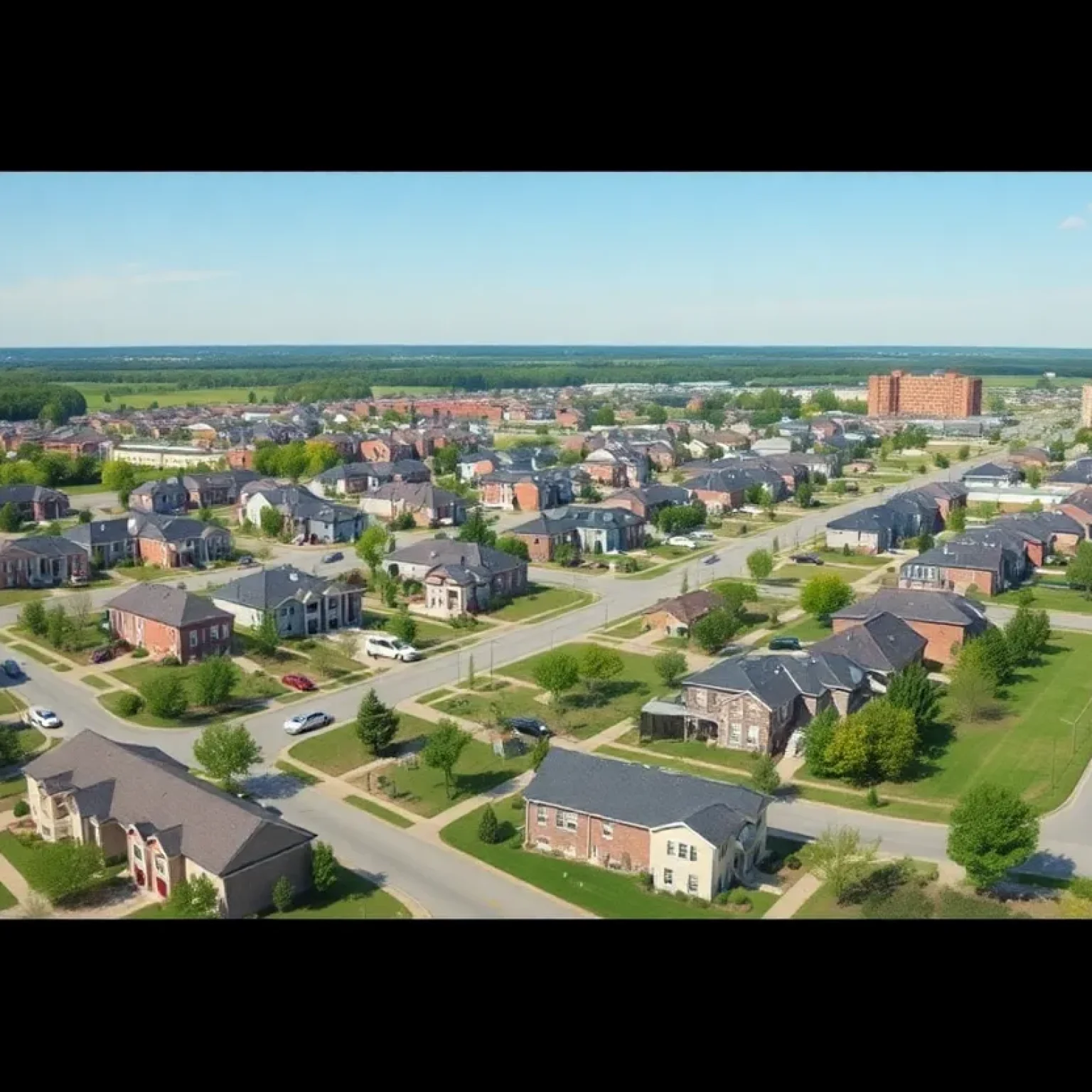 Aerial view of housing development in Hamilton County