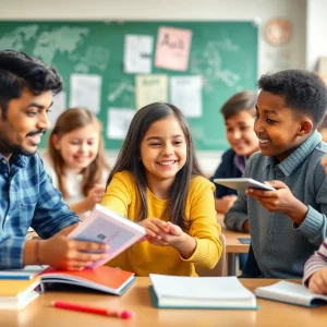 Diverse students participating in classroom learning