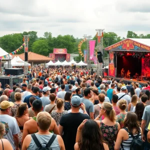 Crowd enjoying live music at Bonnaroo 2024 in Manchester, TN