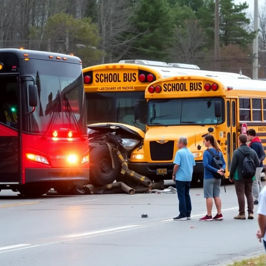 Scene of a bus crash involving Iowa State Marching Band in Chattanooga