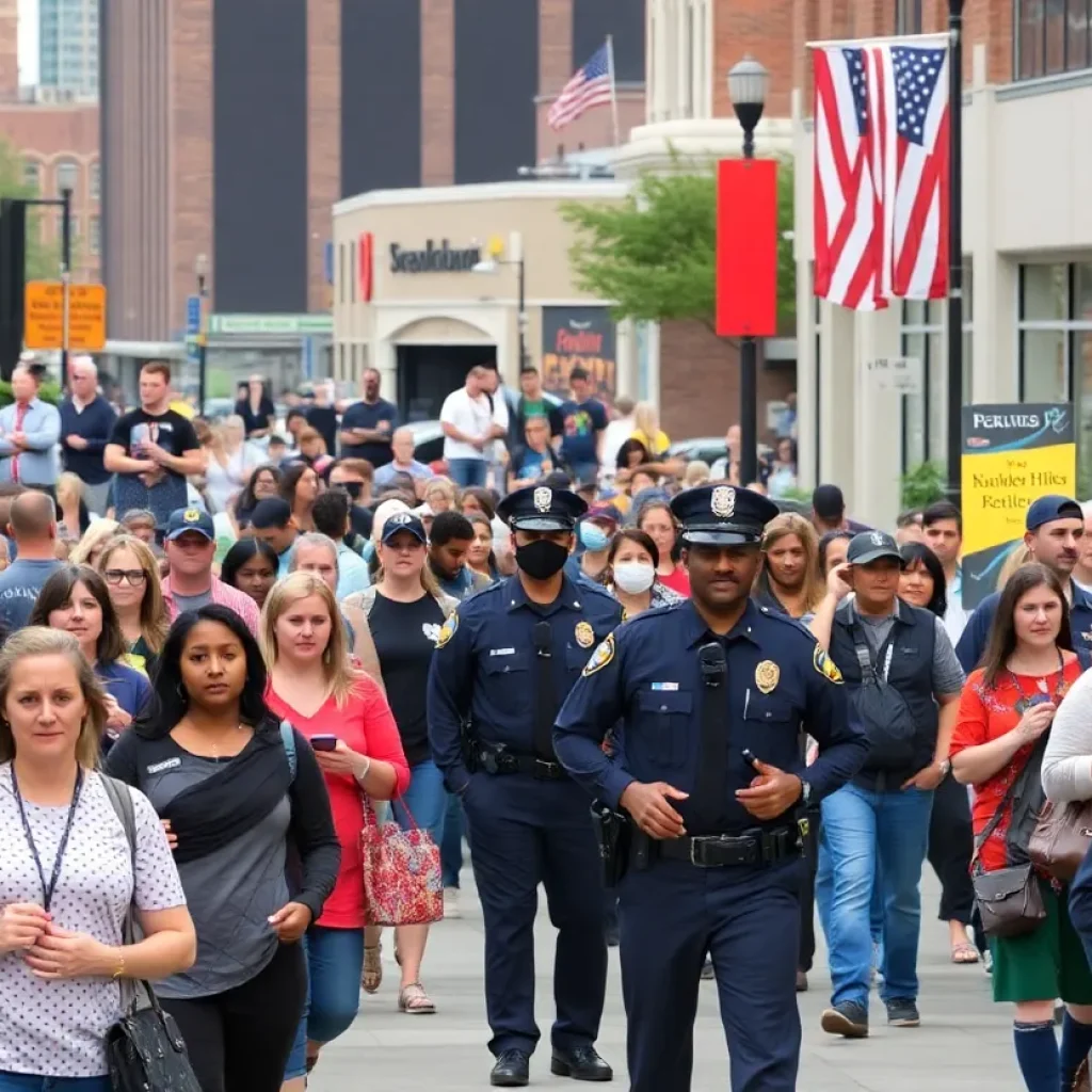 A vibrant city view of Chattanooga highlighting community and safety.