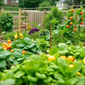 Community garden in Chattanooga with diverse produce