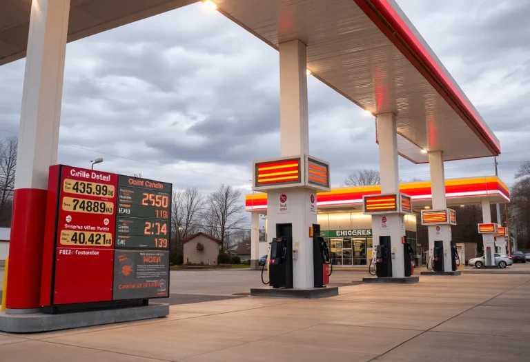 Gas prices at a Chattanooga gas station