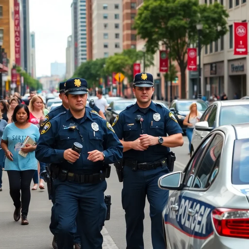 Law enforcement activity on a busy street in Chattanooga