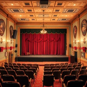 Interior view of the Chattanooga Little Theater showcasing its stage and seating