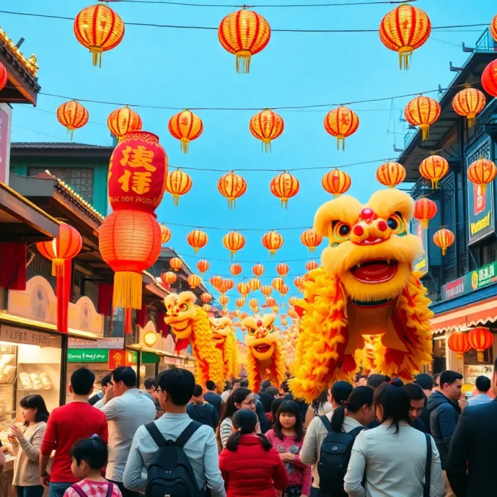 Families celebrating Lunar New Year in Chattanooga with traditional dances and food.