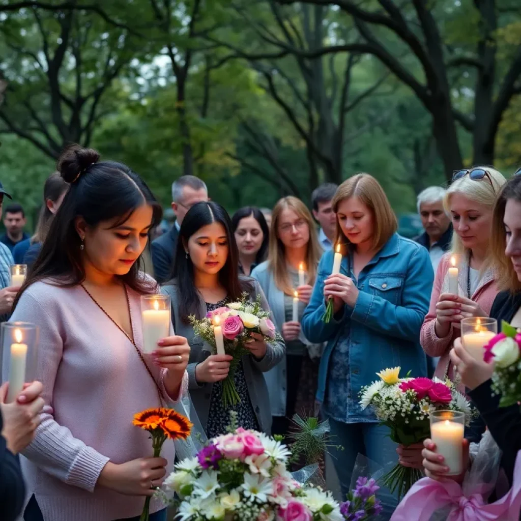 Community members gather for a memorial service in Chattanooga honoring Brianna Ne'Shae Harmon and Edward Thomas Papson Jr.