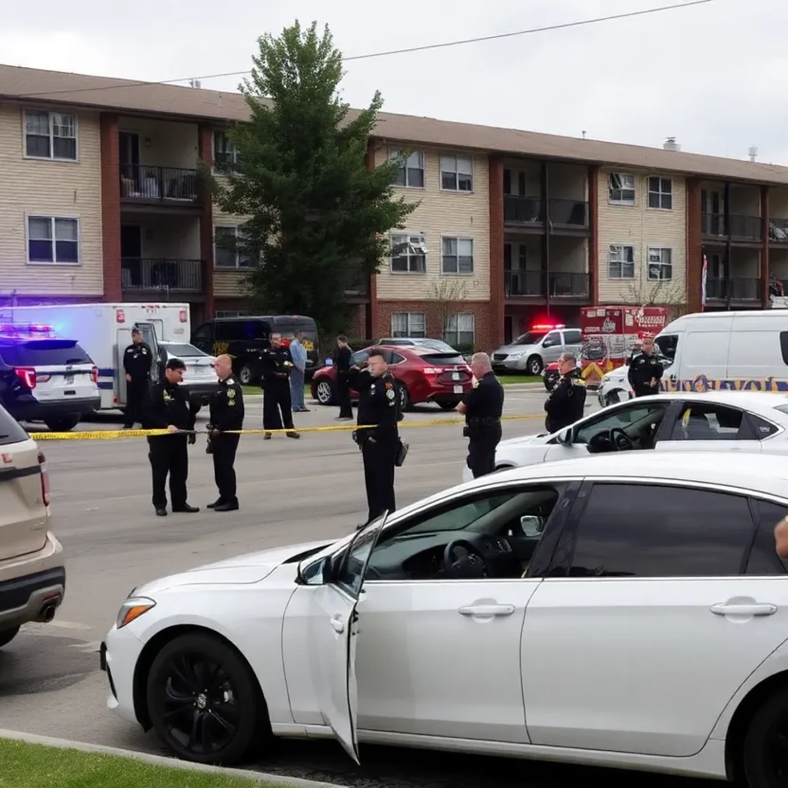 Police officers responding to a child neglect incident in Chattanooga, TN.