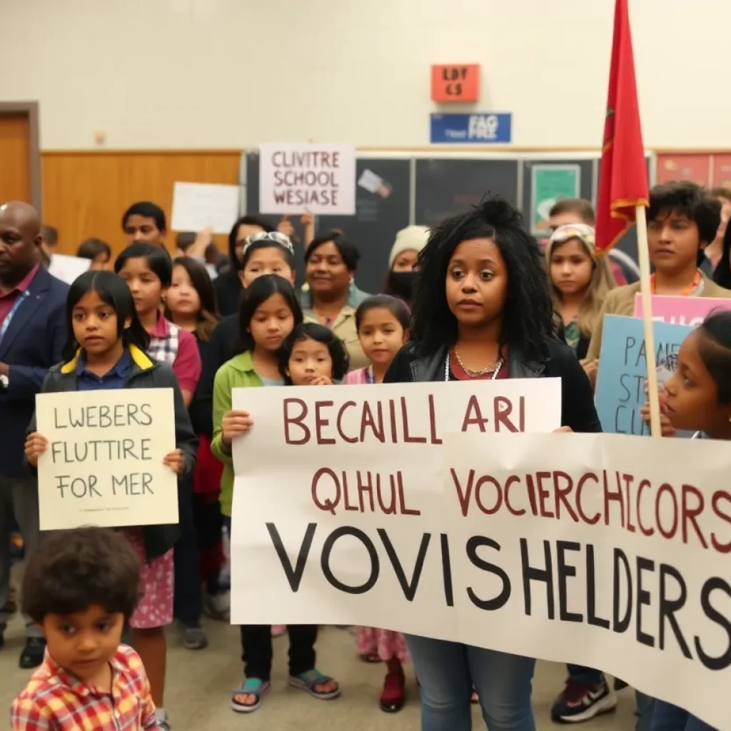 Community rally against the school voucher program in Chattanooga