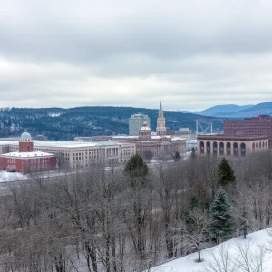 Scenic view of Chattanooga covered in snow