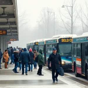 Chattanooga bus station in winter