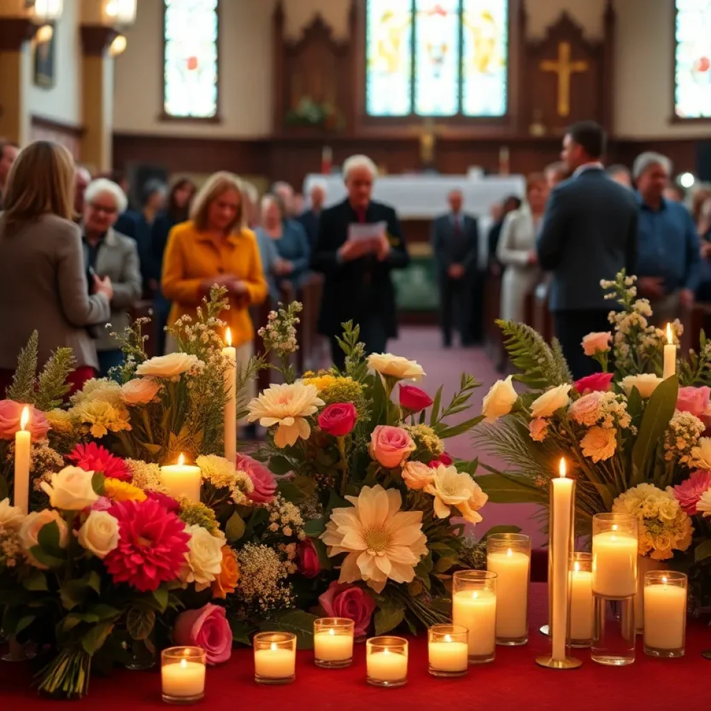 Community members gathered for a memorial tribute