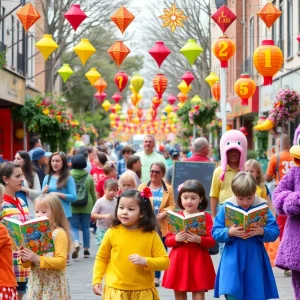 Families enjoying the Dolly Days celebration in Chattanooga.