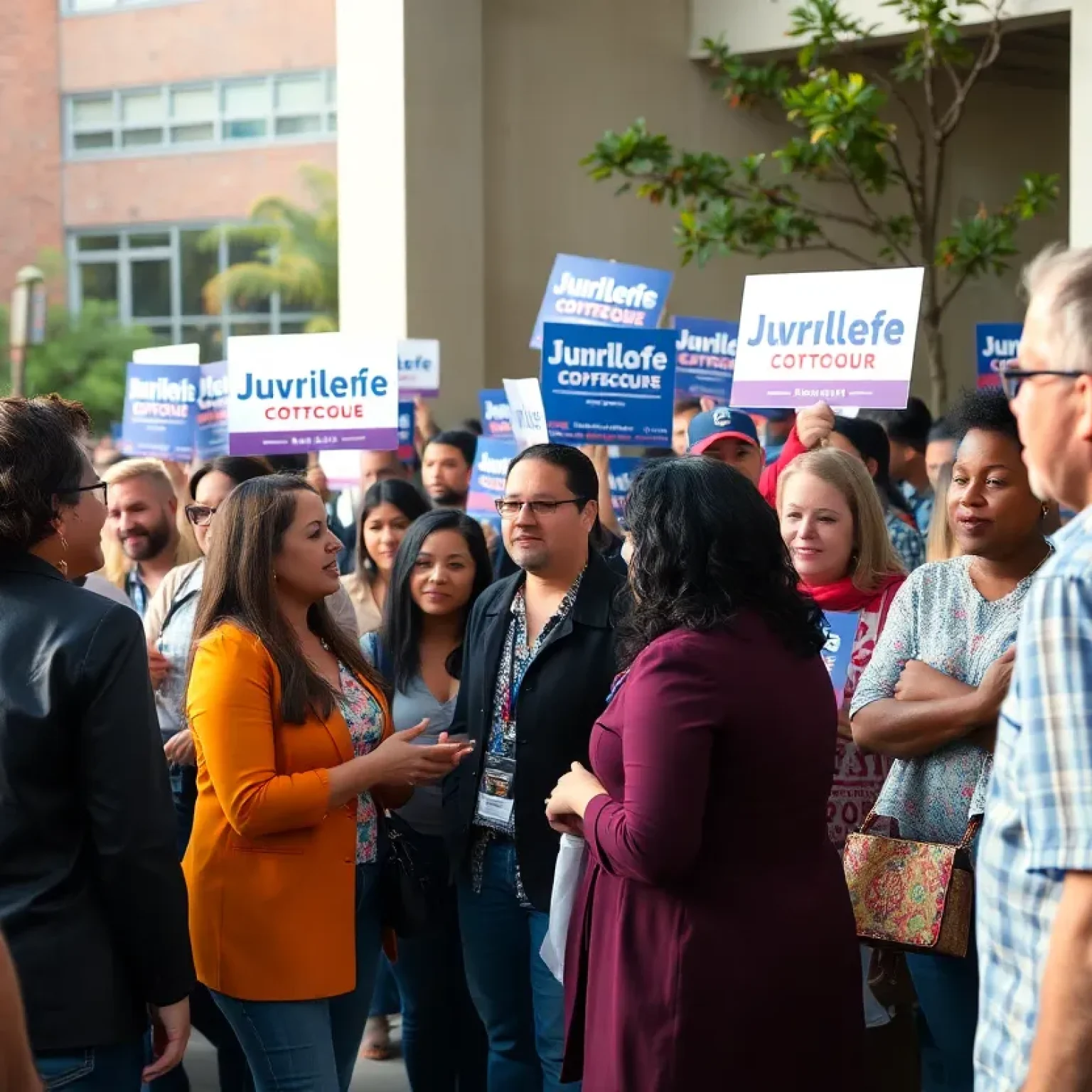 Community members at a campaign rally for the Hamilton County Democratic Party.