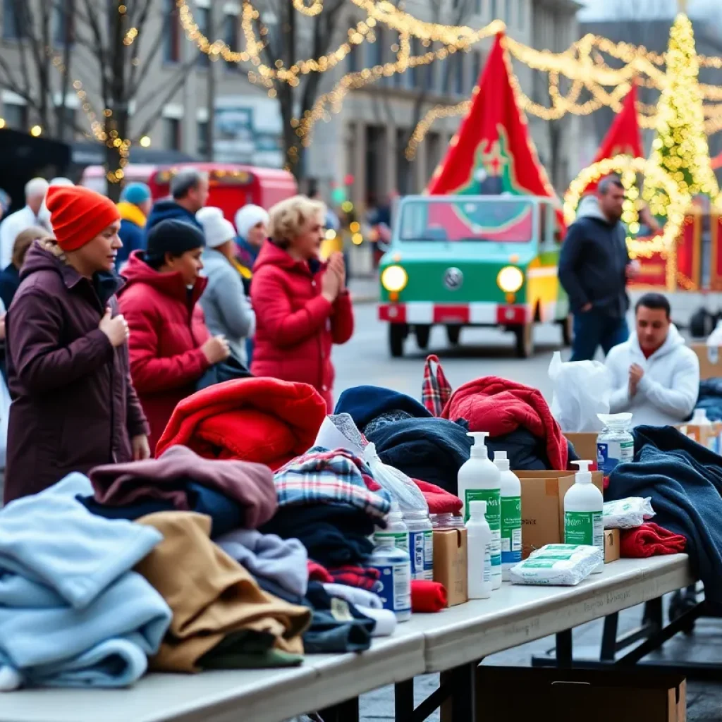 Community gathering at the Miracle on 11th Street event in Chattanooga