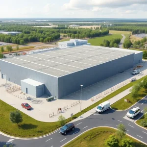 Rendering of Novonix's new battery materials facility in Chattanooga