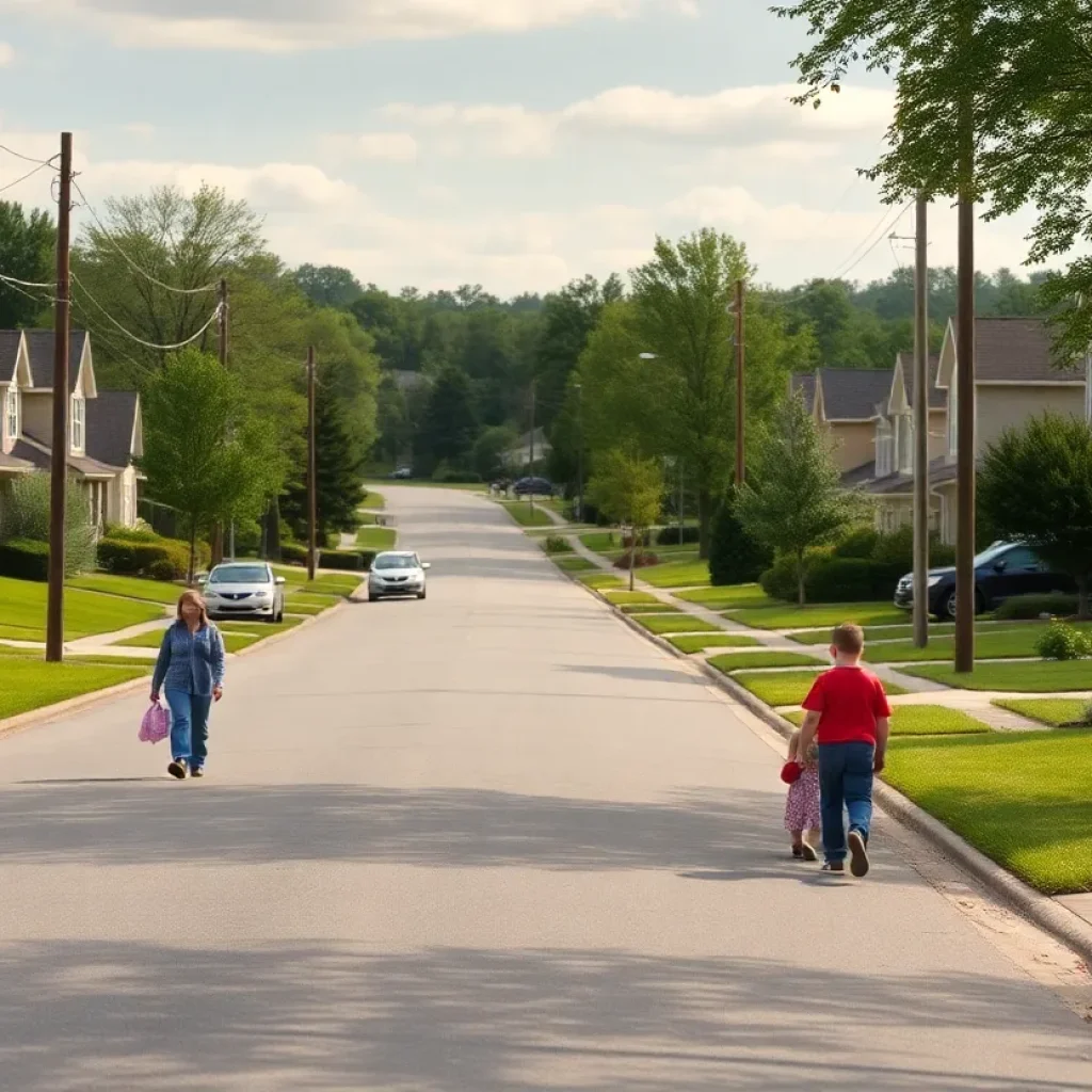 A quiet suburban street in Signal Mountain, Tennessee, during daylight.