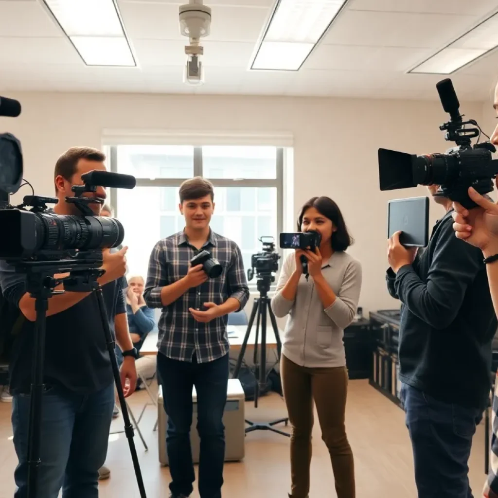 Aspiring filmmakers participating in a workshop in Chattanooga.