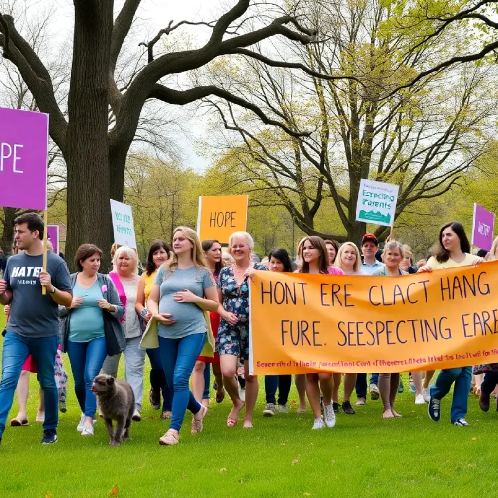 Community members participating in the March for Life in Chattanooga