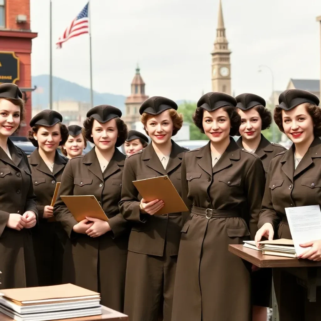 Scene from Six Triple Eight film showcasing historic women in military