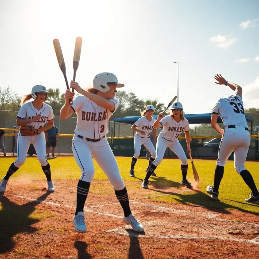 Tennessee State softball team plays during the Tiger Invitational