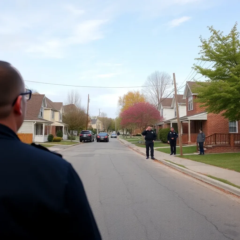 Community safety in Chattanooga neighborhood with police presence.