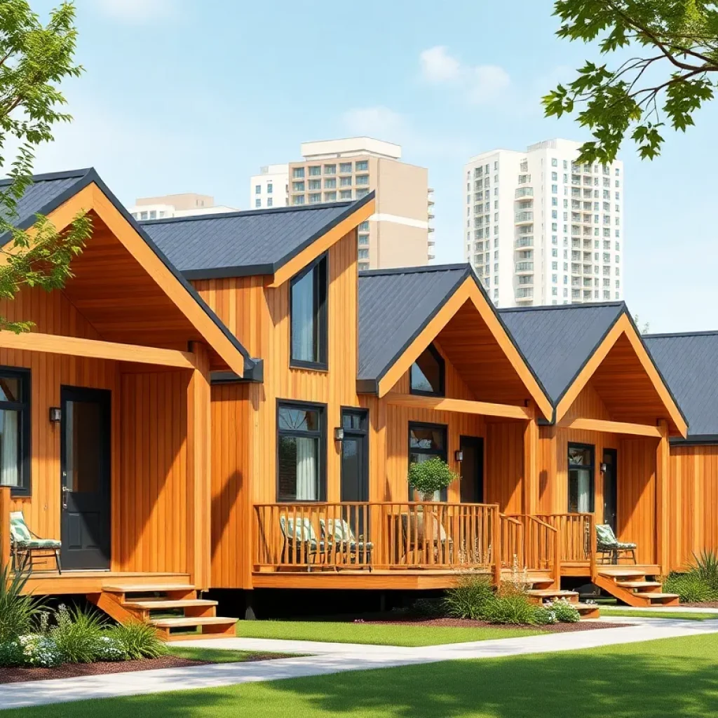 Row of new modular homes in Chattanooga