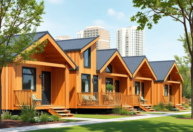 Row of new modular homes in Chattanooga