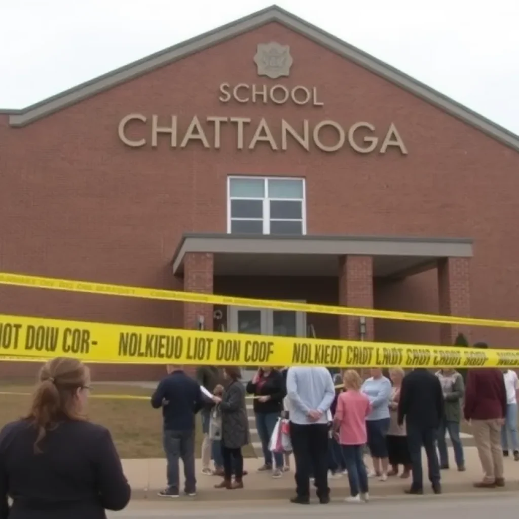 Chattanooga Preparatory School surrounded by police tape