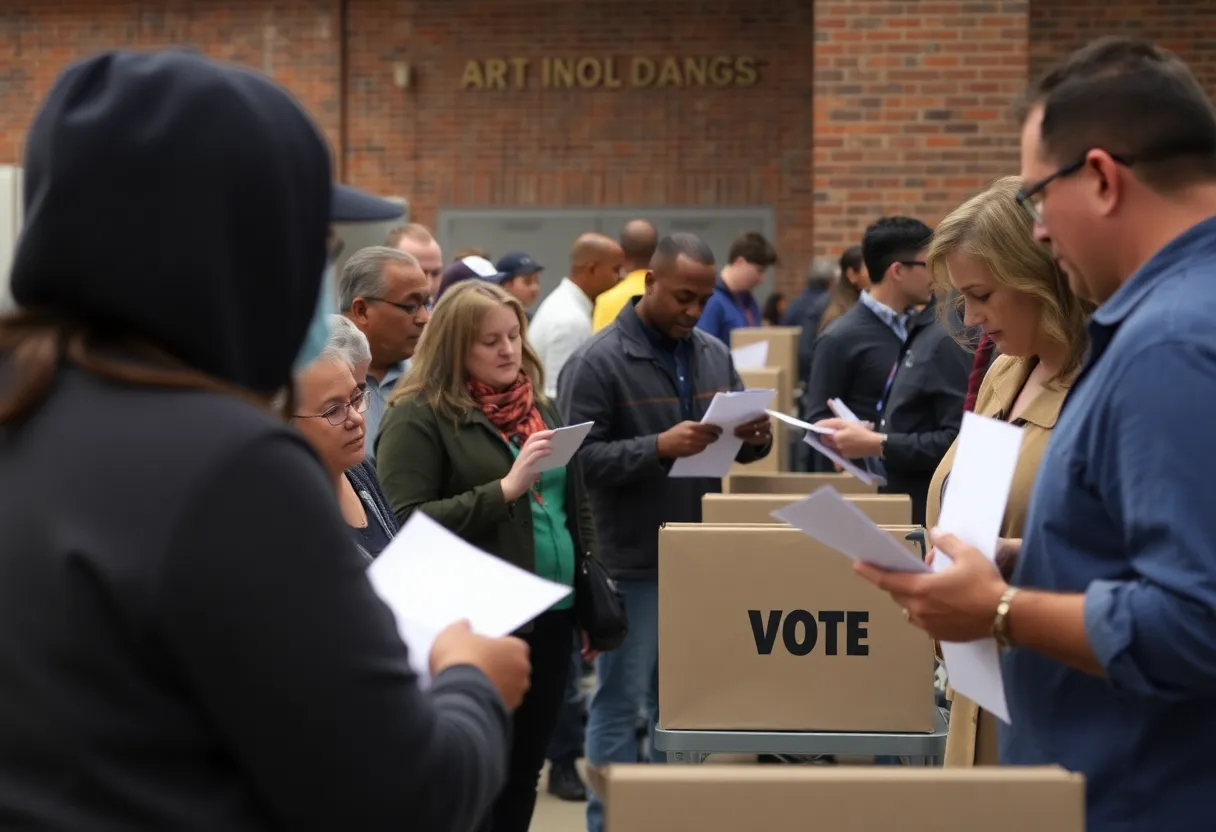Chattanooga residents participating in a vote on first responders