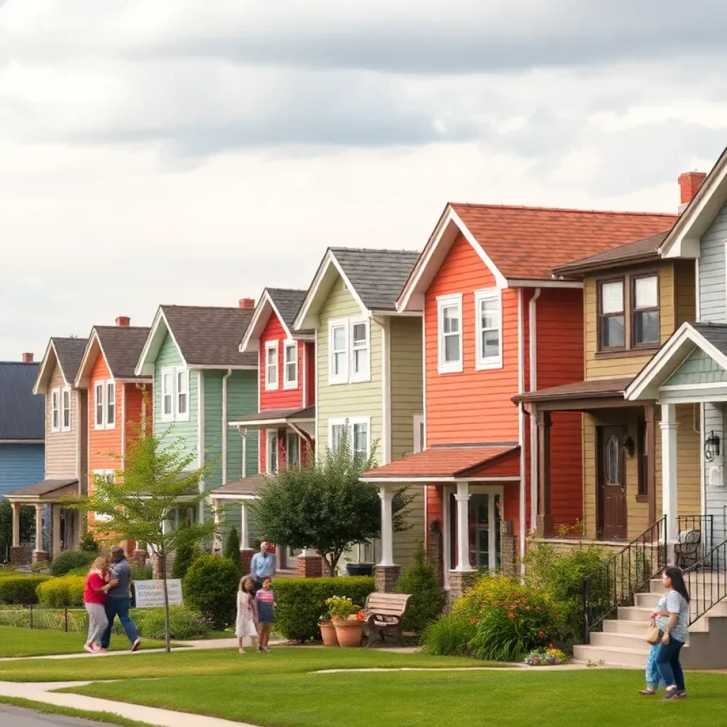 Diverse urban neighborhood engaged in community activities.