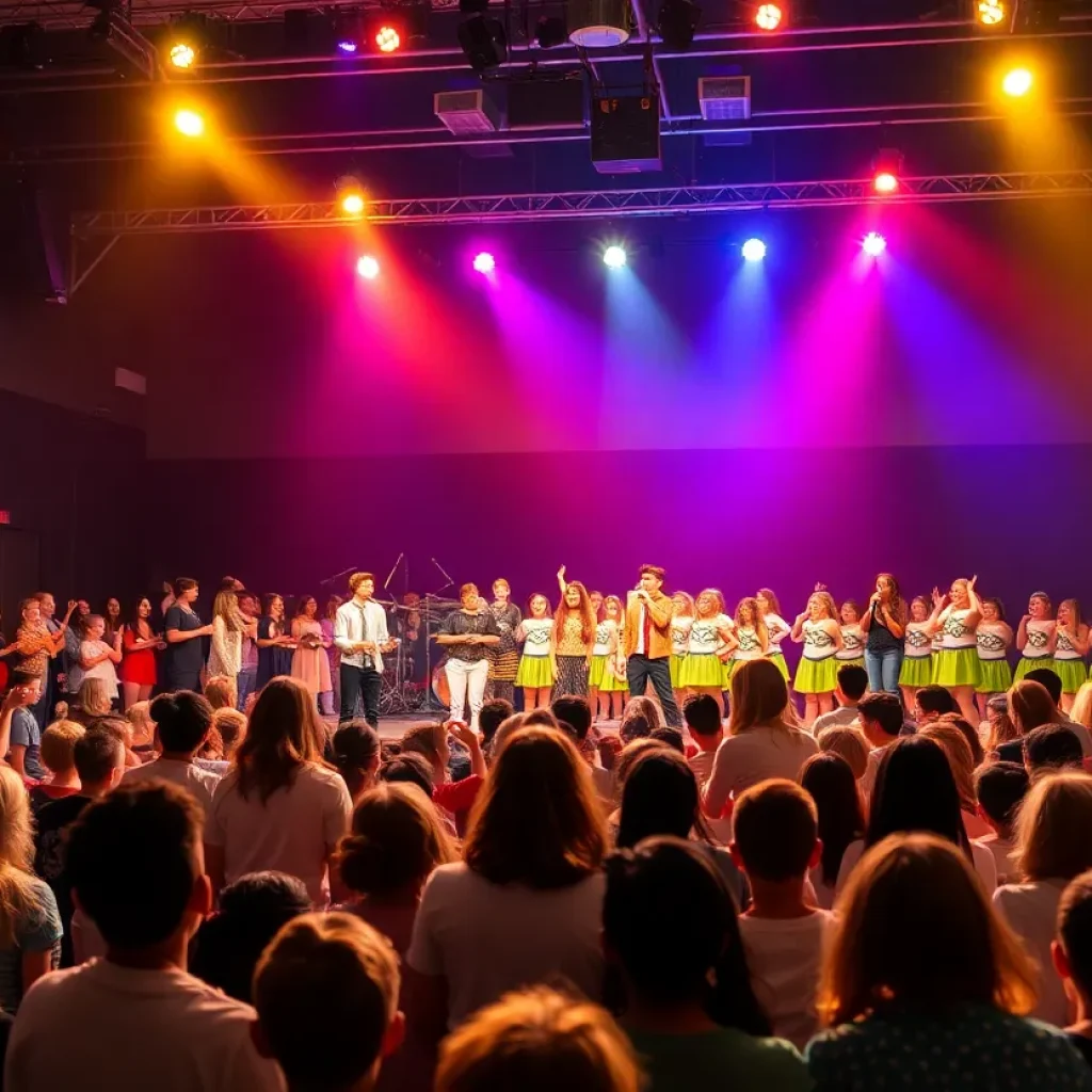 Students performing at the Annual Talent Show at Our Lady of Sorrows Catholic School