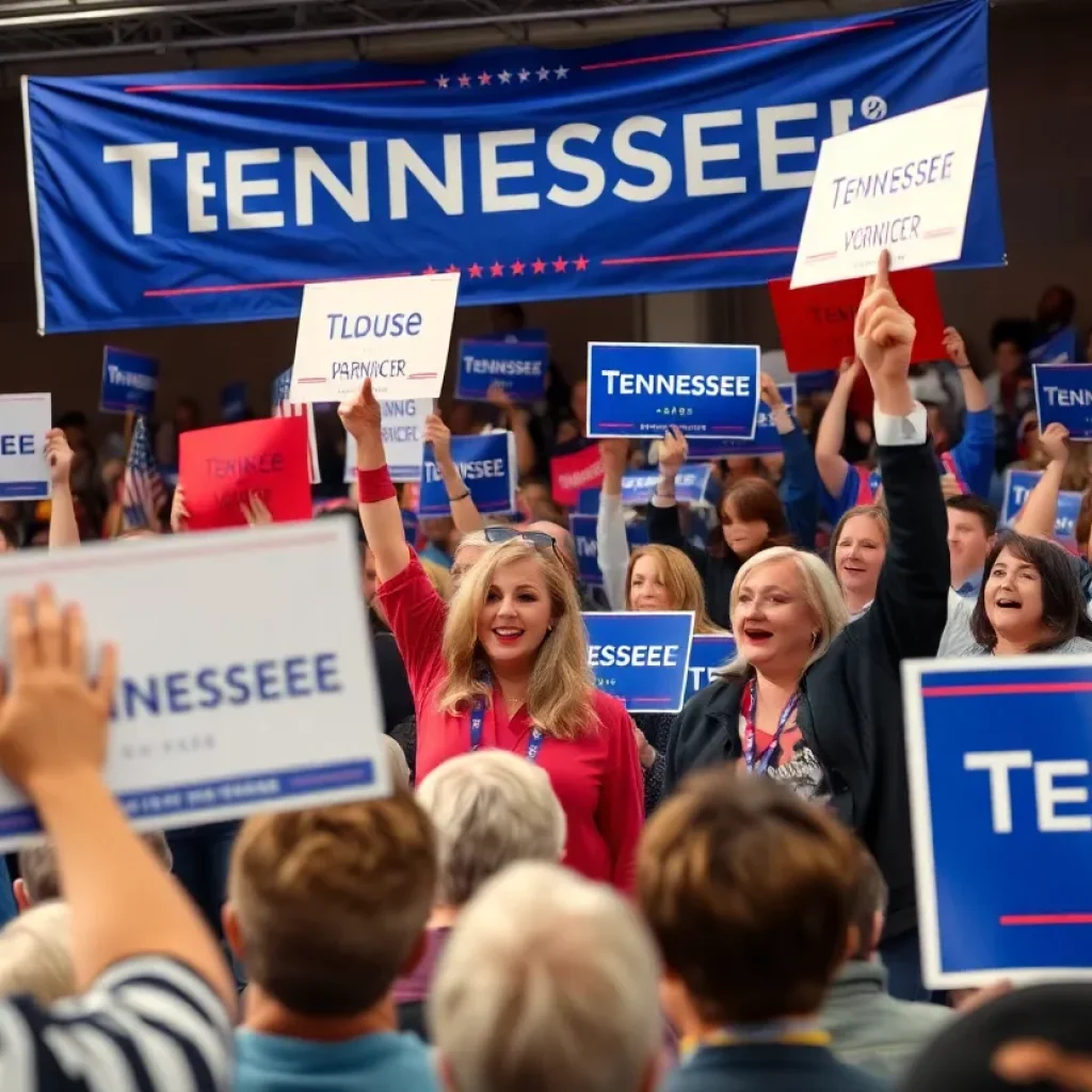 Supporters rallying for the Tennessee gubernatorial election