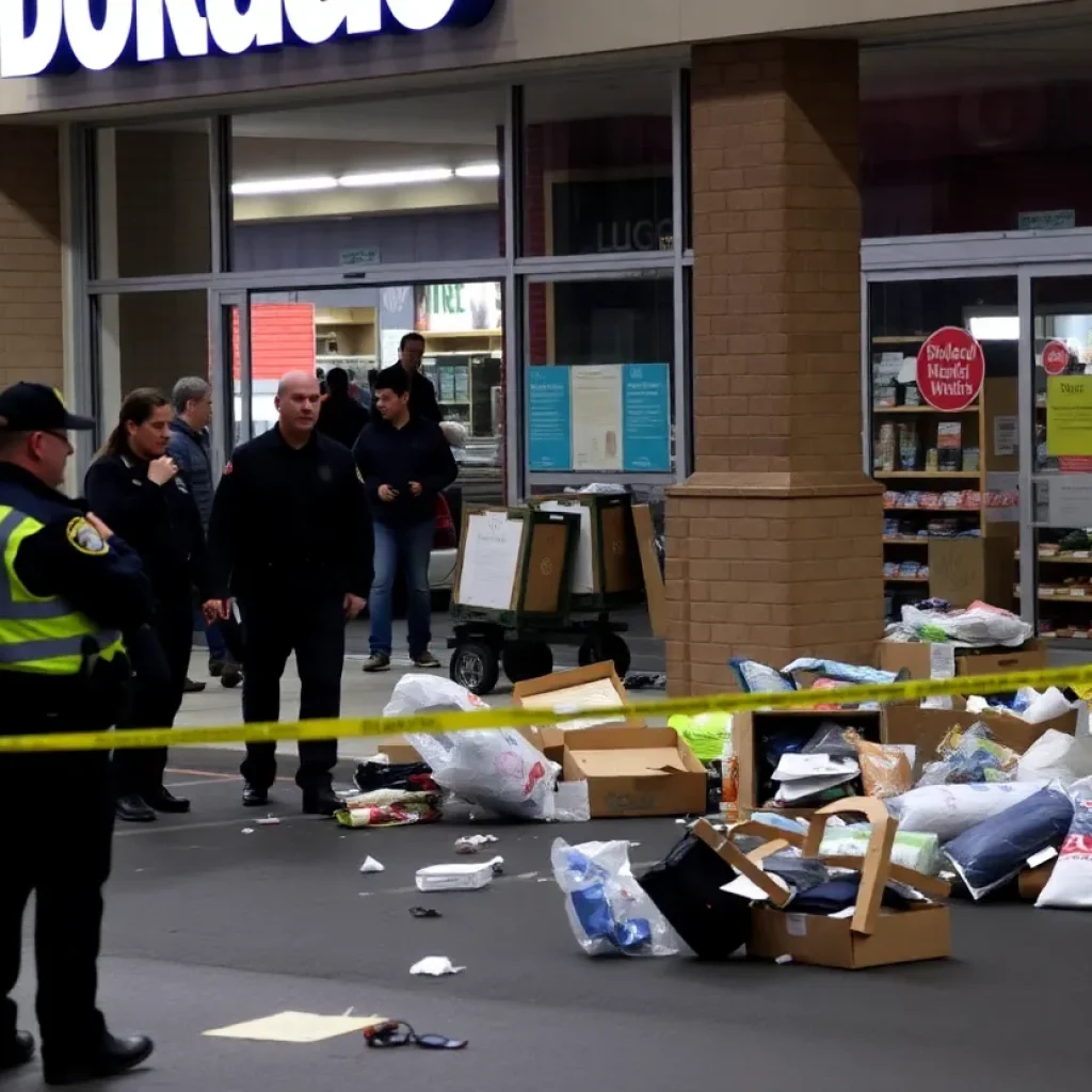 Police responding to a shoplifting incident at a retail store