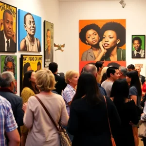 Art exhibition featuring community engagement and civil rights themes in Chattanooga.