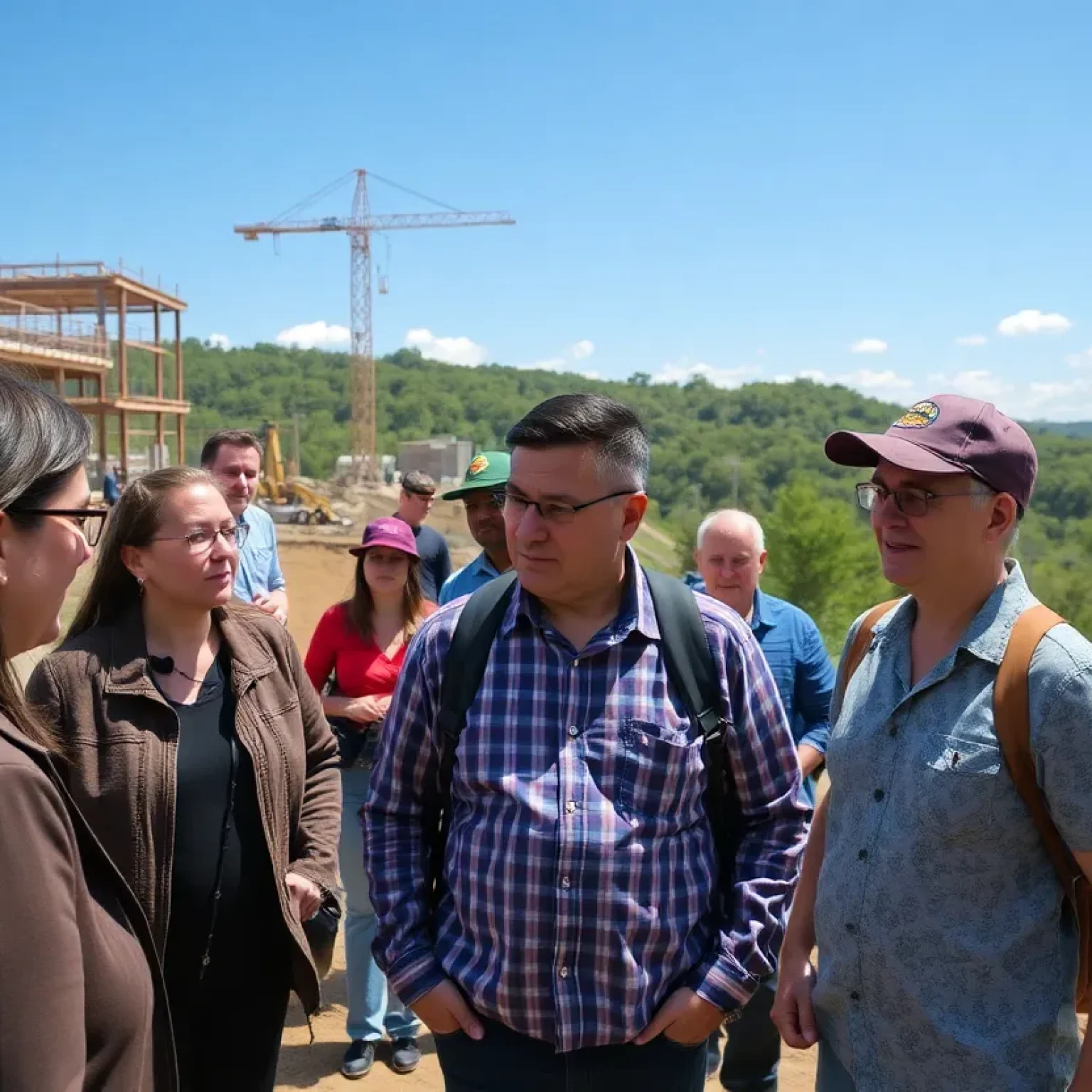 Residents of Chattanooga discussing growth concerns amidst construction.