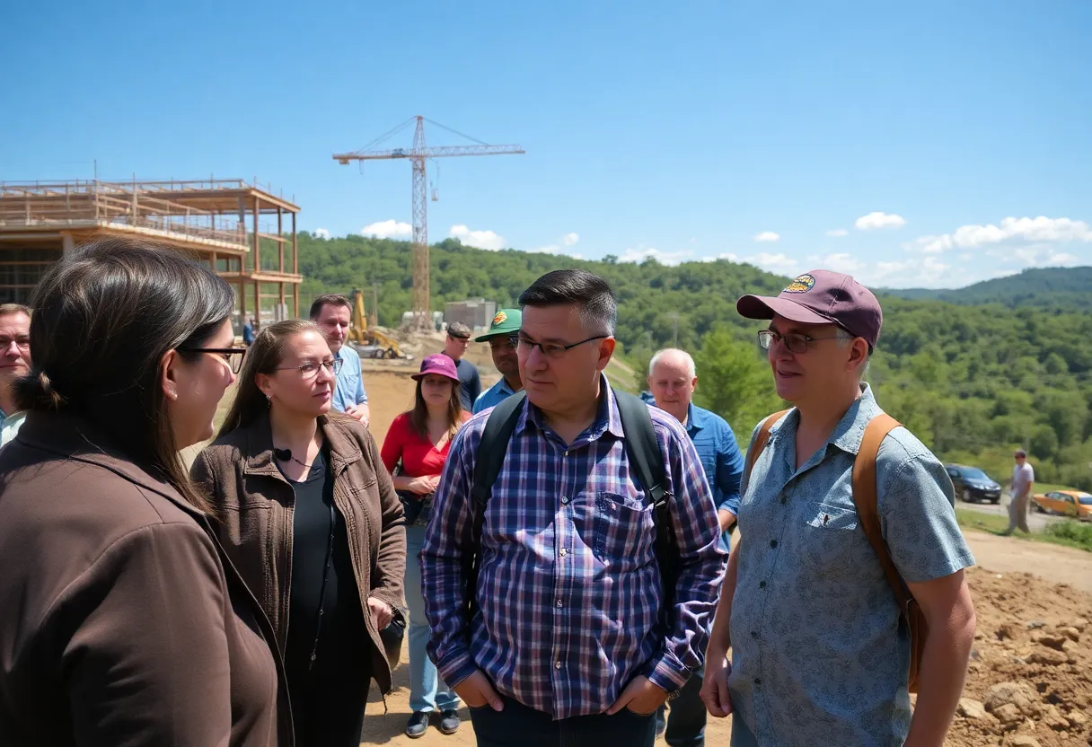 Residents of Chattanooga discussing growth concerns amidst construction.