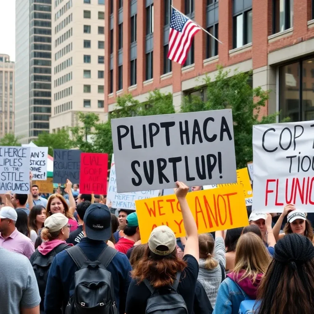 Community members protesting against gentrification in Chattanooga