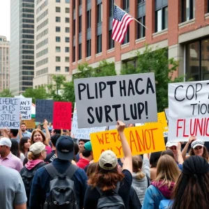 Community members protesting against gentrification in Chattanooga