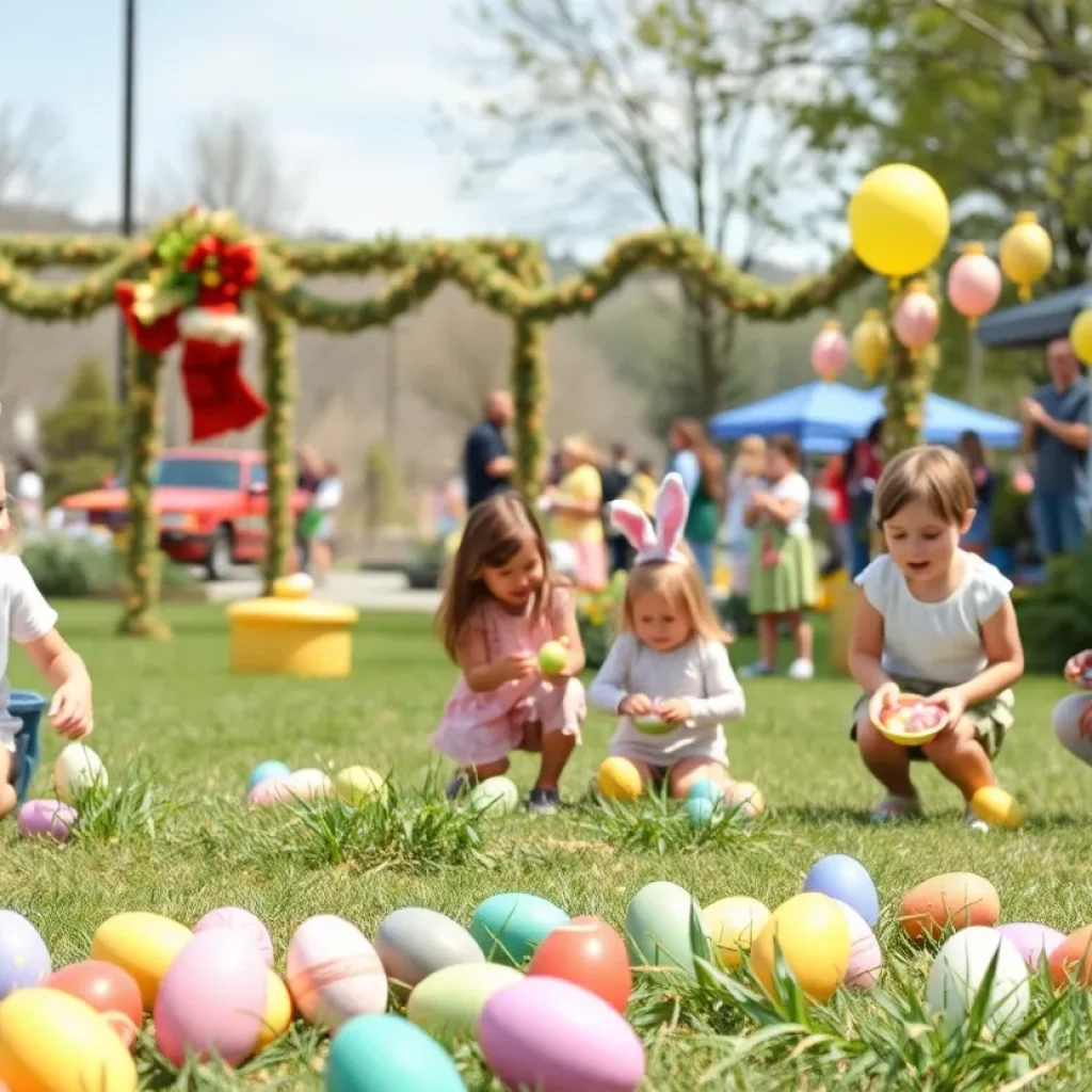 Families participating in Easter egg hunts in Chattanooga