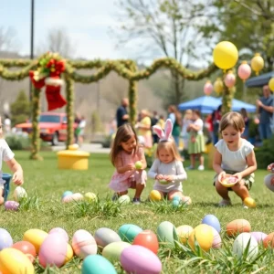 Families participating in Easter egg hunts in Chattanooga
